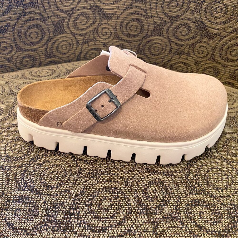 Birkenstock Blush Suede Clogs